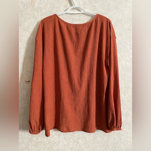 Ekouaer women’s large long sleeve orange top - Picture 4 of 5